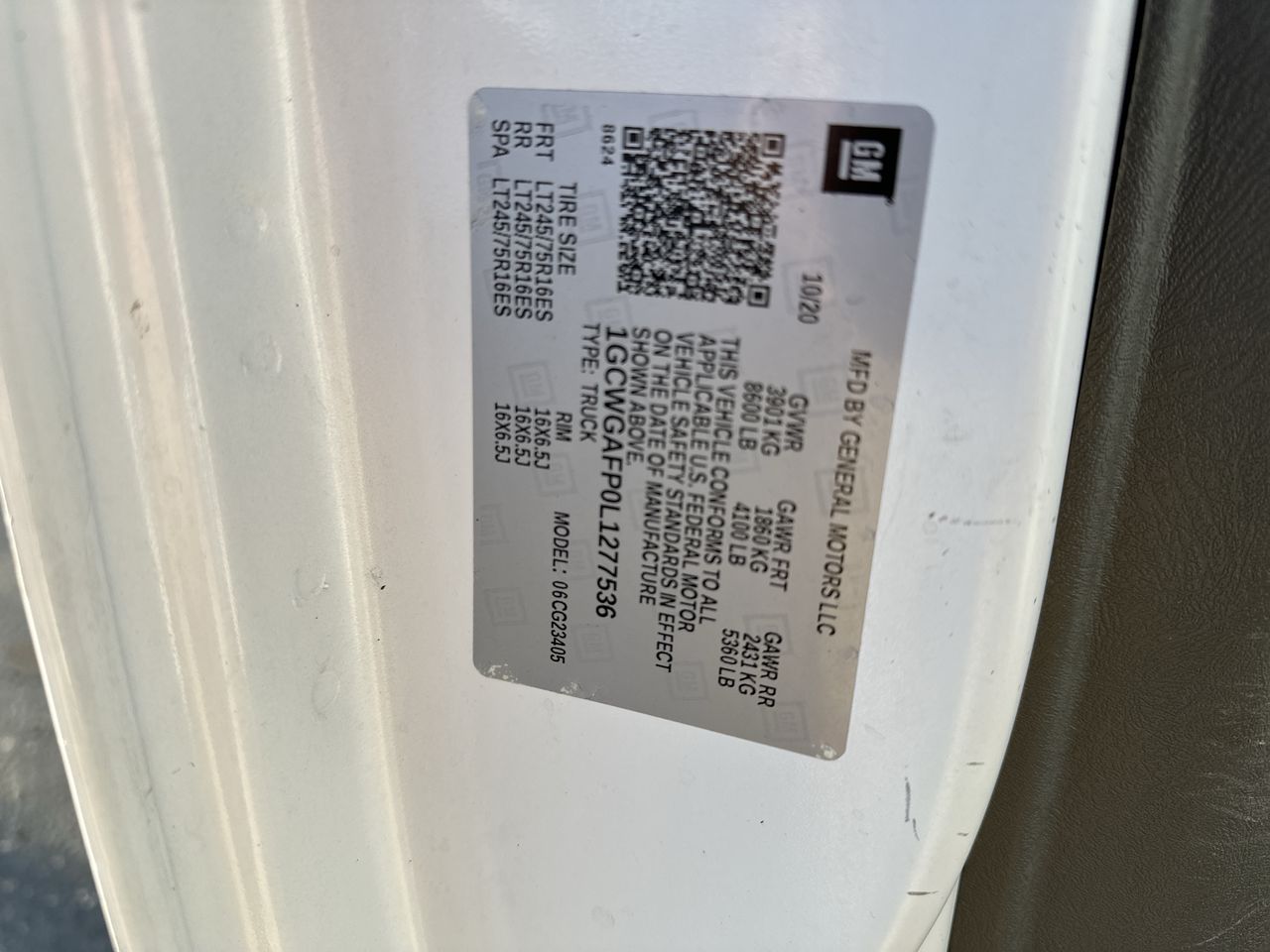 2020 Chevrolet Express Cargo 2500 WT