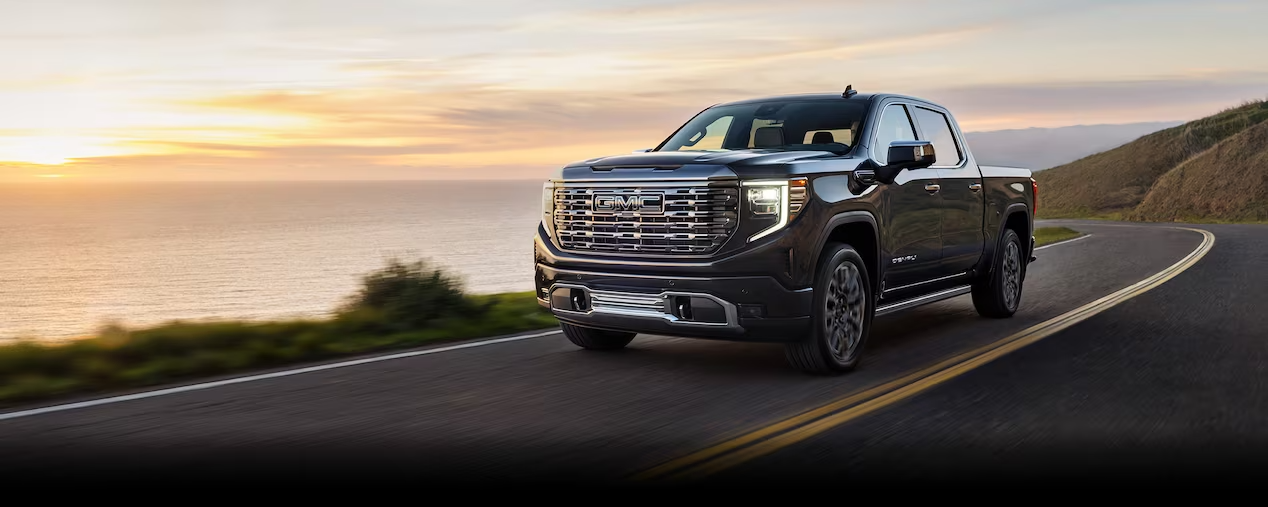 2024 GMC Sierra Trucks Lineup Three-Quarters Wide View Masthead